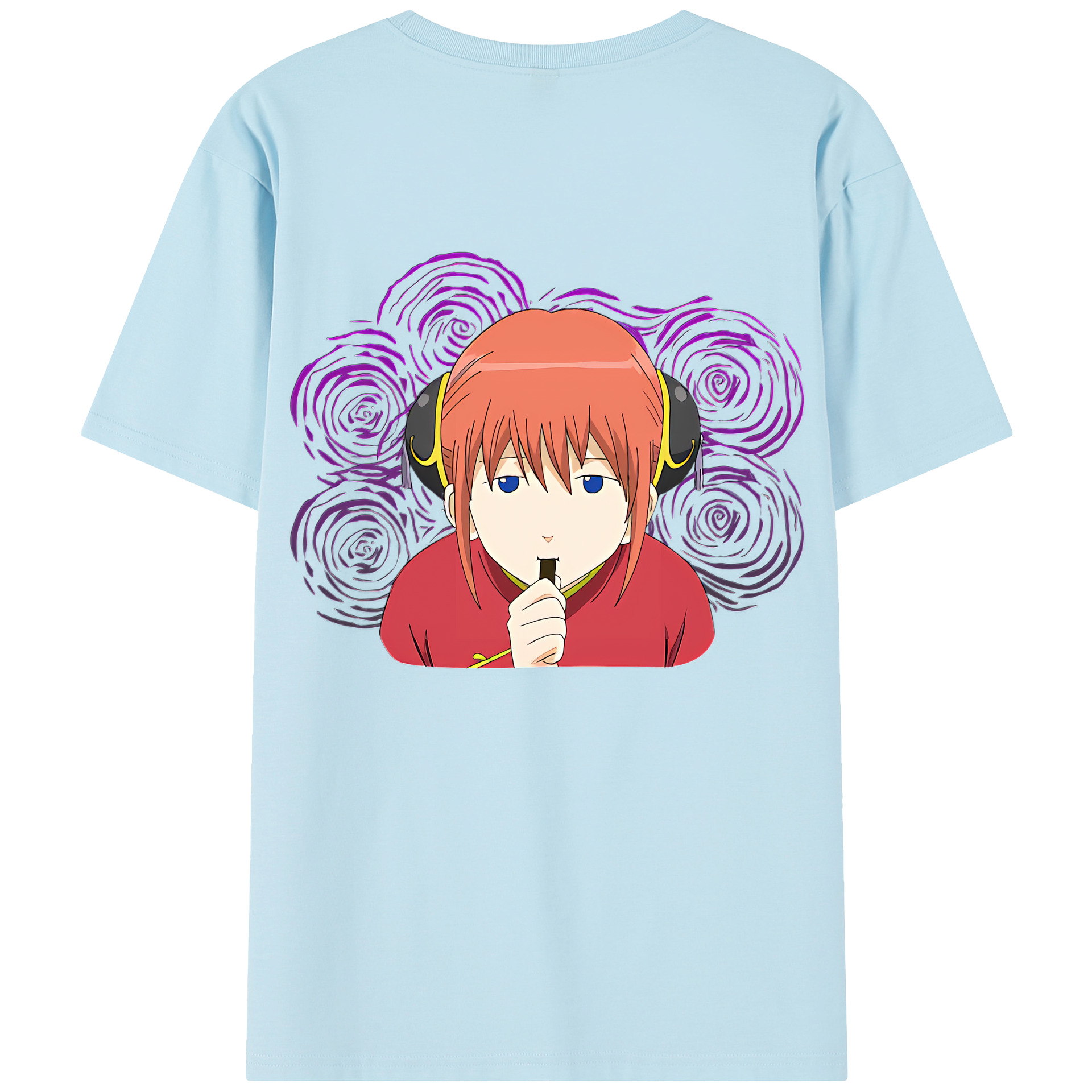 （画像用） ぎんたま 坂田銀時（さかたぎんとき） 神楽 志村新八（しむら しんぱち） GINTAMA Sakata Gintoki Kagura Shimura Shinpachi 綿100％半袖Tシャツ（背面プリント）